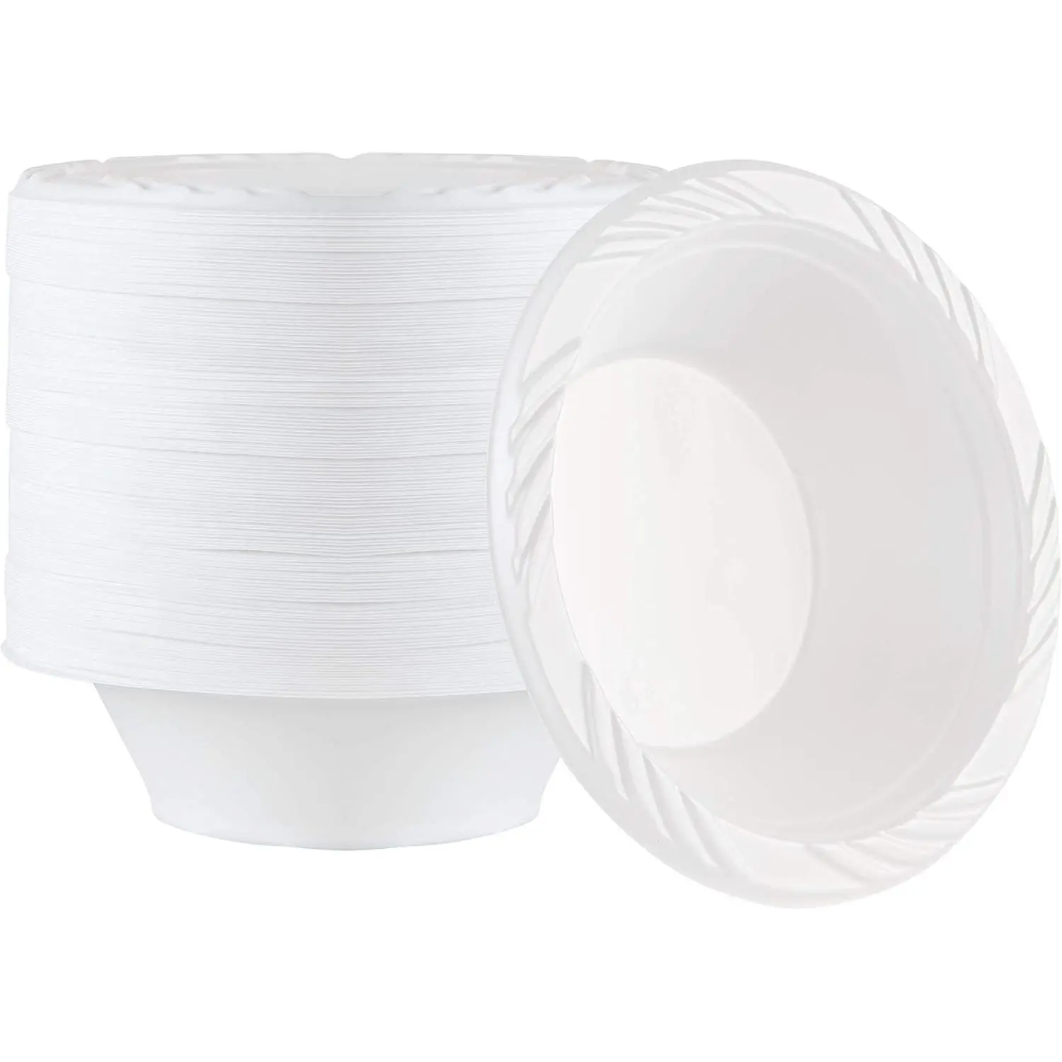 100-pack disposable 12-ounce white plastic soup bowls