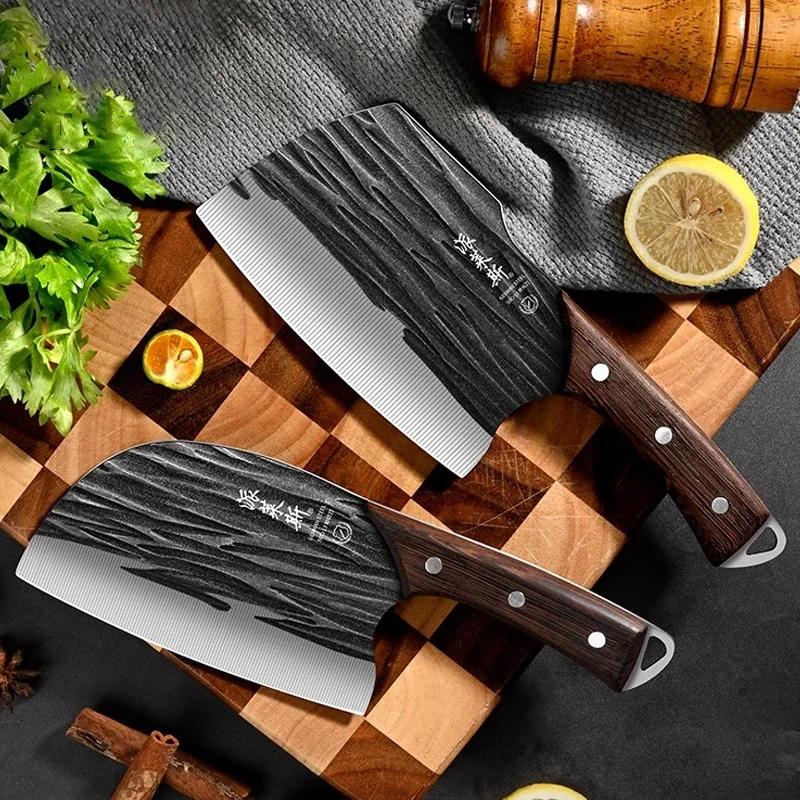 2025 New Kitchen Special Stainless Steel Kitchen Knife, High Hardness Hand Forged Bone Chopping and Meat Slicing Knife for Home Cooking