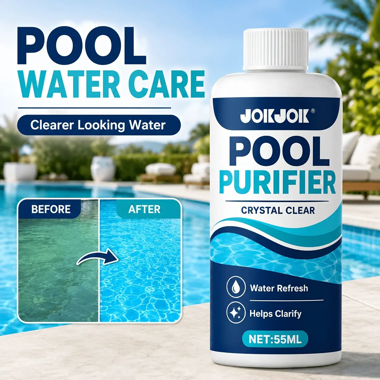 Pool Water Clarifier - Purifies And Clarifies Pool Water; Suitable for Routine Maintenance