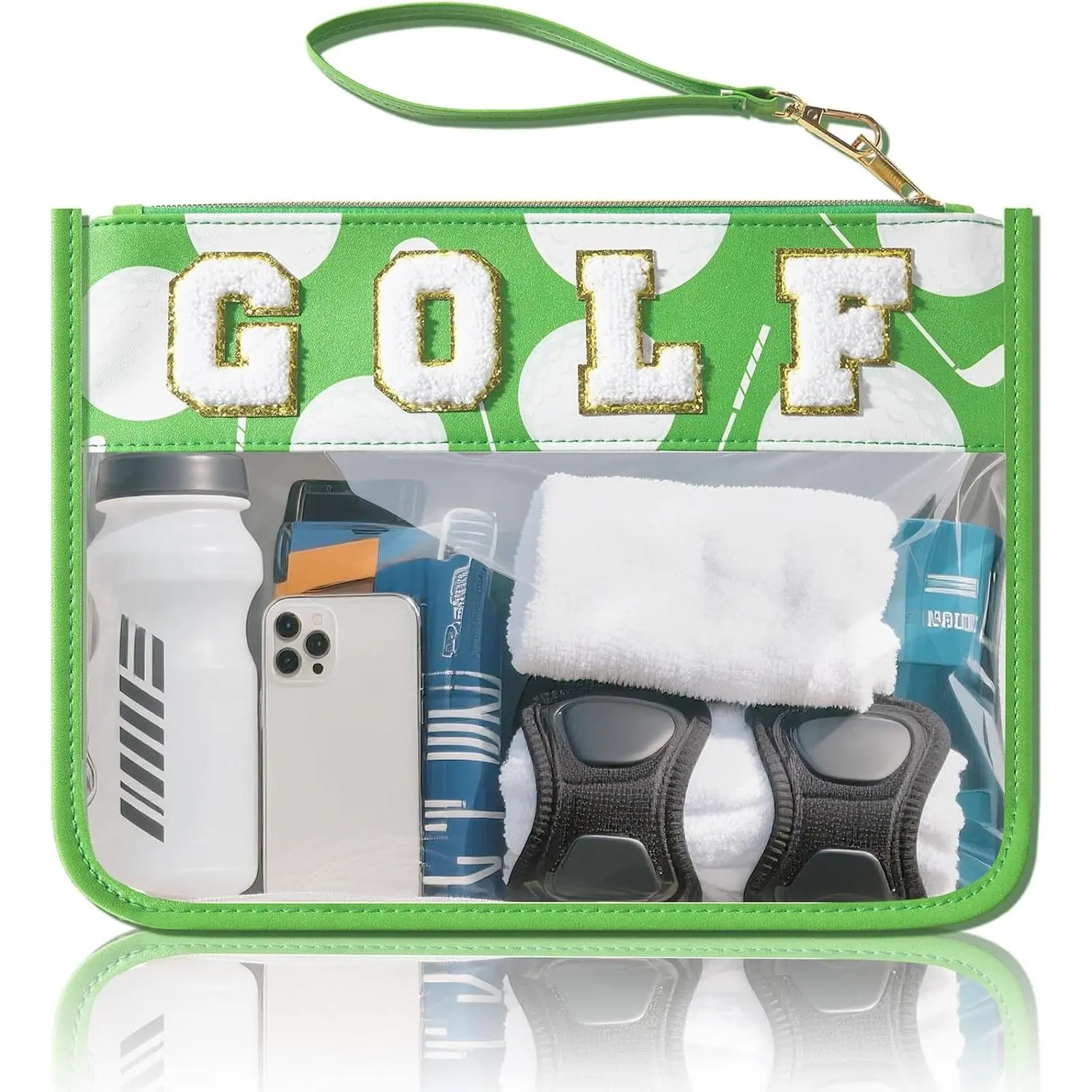 Baseball  Bags Baseballs  Bags Team Gifts Clear Chenille Letter Zipper Pouch Accessories Stuff  Portable