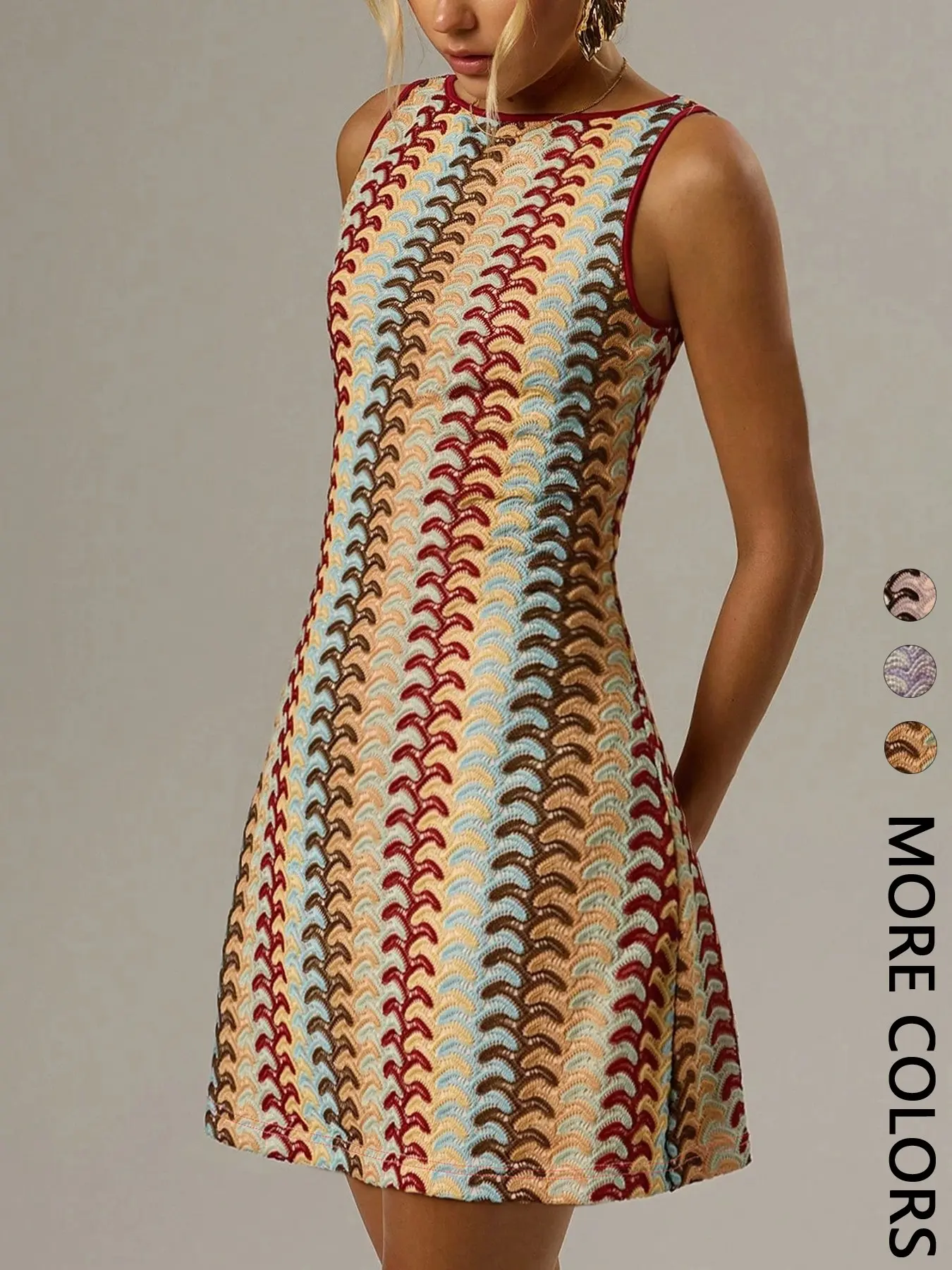 Women's Vintage Geometric Print Sleeveless Tank Dress, Casual Beach Sundress, Slim Fit Waist Empire Hem Cocktail Mini Skirt, Retro Style Summer, Casual Boho Chic, Casual Boho Bohemian, Casual Boho Fashion, Chic, Boho Sundresses, Boho Summer Holiday