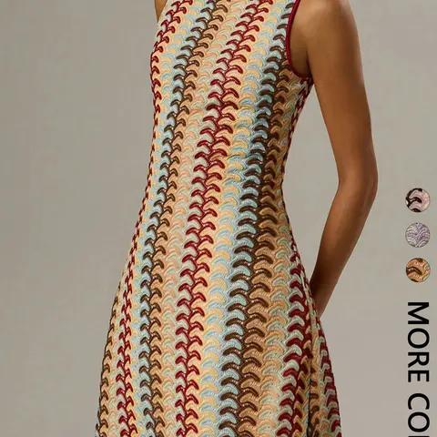 Women's Vintage Geometric Print Sleeveless Tank Dress, Casual Beach Sundress, Slim Fit Waist Empire Hem Cocktail Mini Skirt, Retro Style Summer, Casual Boho Chic, Casual Boho Bohemian, Casual Boho Fashion, Chic, Boho Sundresses, Boho Summer Holiday