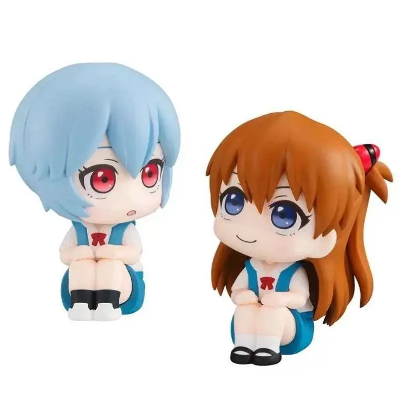 9cm Evangelion Q-Version Action Figures - Rei Ayanami & Asuka Cute Collectible Model Toys, Car Desktop Ornaments, Gifts for Anime Fans