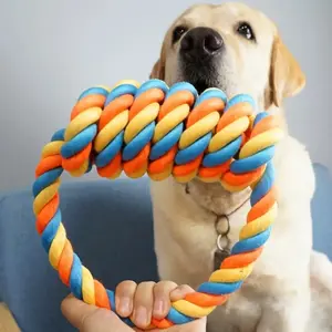 Knot Dog Toy for Large Dog Breeds - Multi colored, tough chew toy suitable for aggressive chewers, heavy-duty dental floss toy set for medium and large dogs, non-destructive small dog teething chew pull toy set, dog tooth cleaning and anti bite design