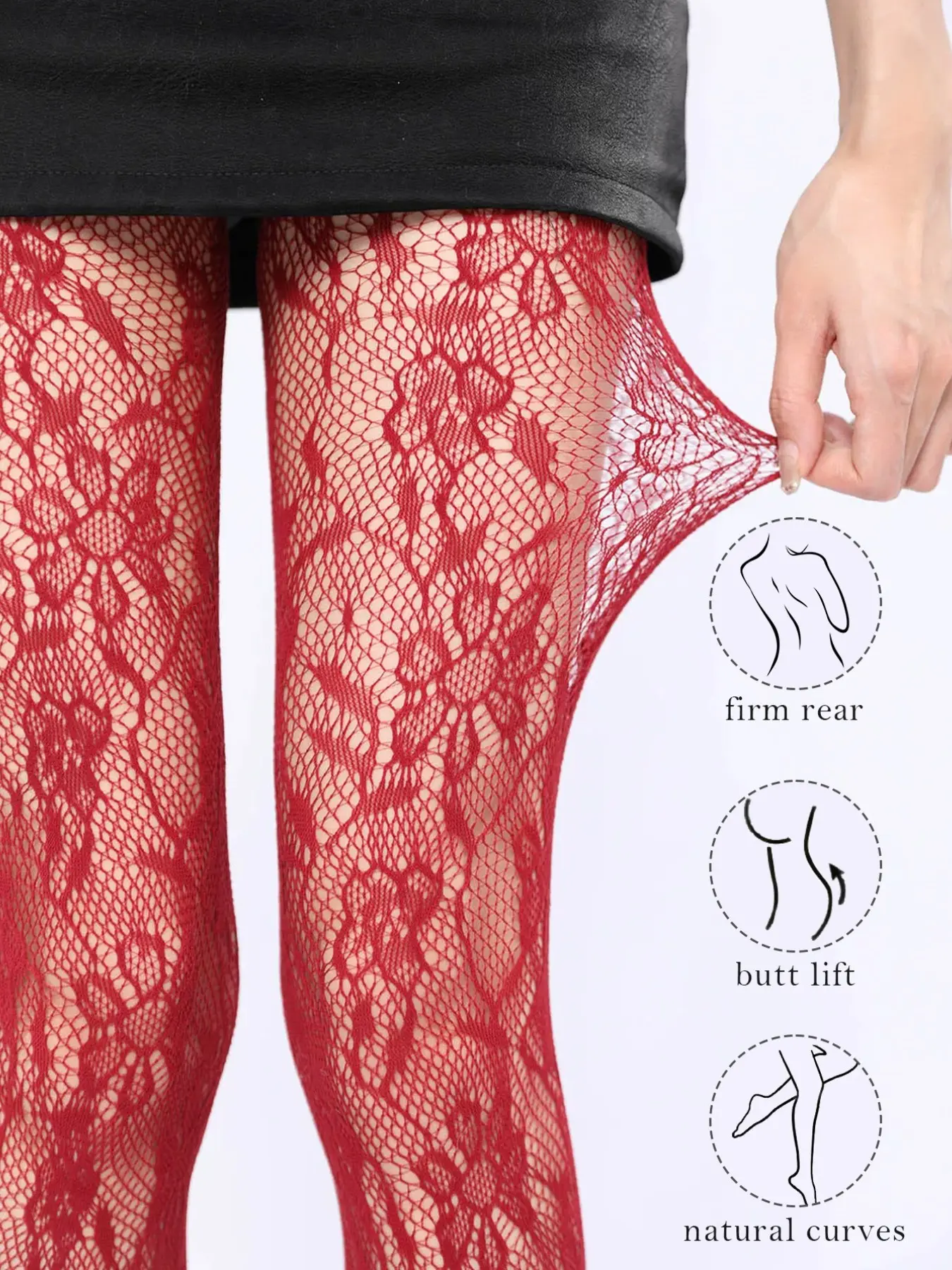 Floral Lace Mesh Pantyhose, High Waist Transparent Stretch Stockings, Y2K Sexy Thin Full-Length Pantyhose, Vintage Versatile Style