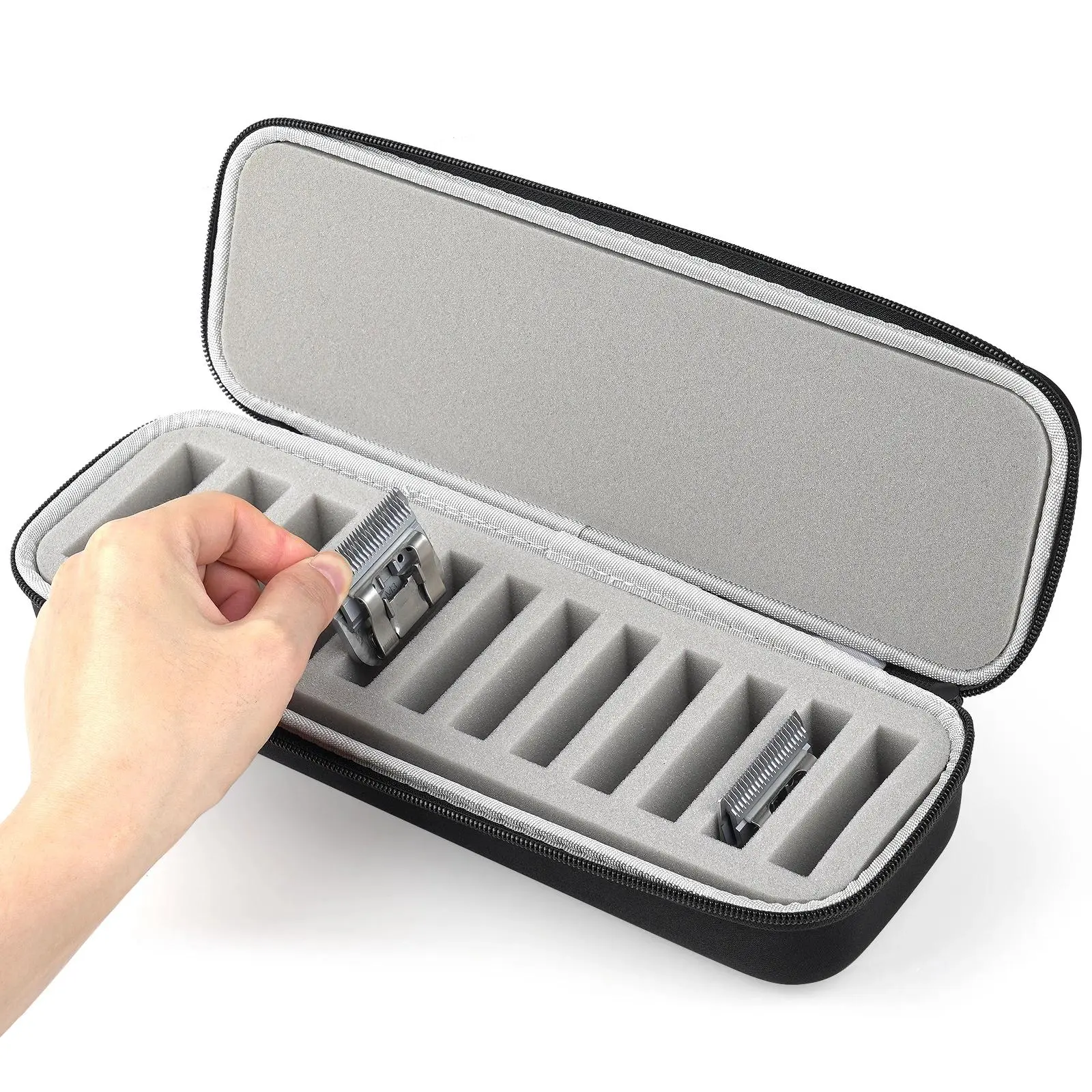 Grooming Clipper Blade Home Storage Case Holder Organizer - Hard Travel Carrying Storage Holds 12 Blades Bag (ONLY BOX)