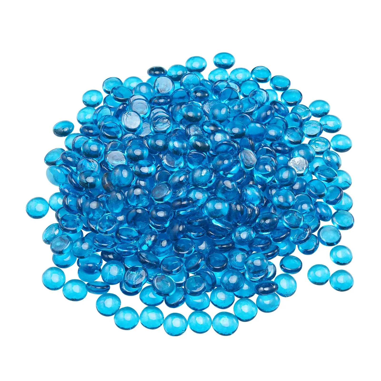 VEVOR Fire Glass, 10 lbs/ 4.5 kg High-Temperature Resistant Fireplace Rocks, 3/4-Inch/ 19.05 mm Reflective Firepit Glass Beads, High Luster Stone Landscaping for Fire Pit Table, Caribbean Blue