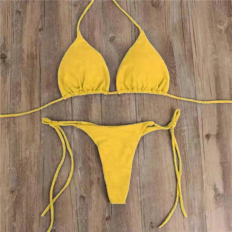 Women’s Sexy Lace-Up Bikini - 3-Piece Adjustable Push-Up Swimsuit