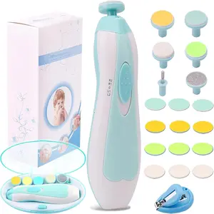 Baby Nail Trimmer Electric Nail File Baby Nail Clippers, Safe Nail Filer Grinder Kit  Newborn Infant Toddler Kids or Adults Toes Fingernails Care Trim Polish, with Led Light and 10 Grinding Heads New model