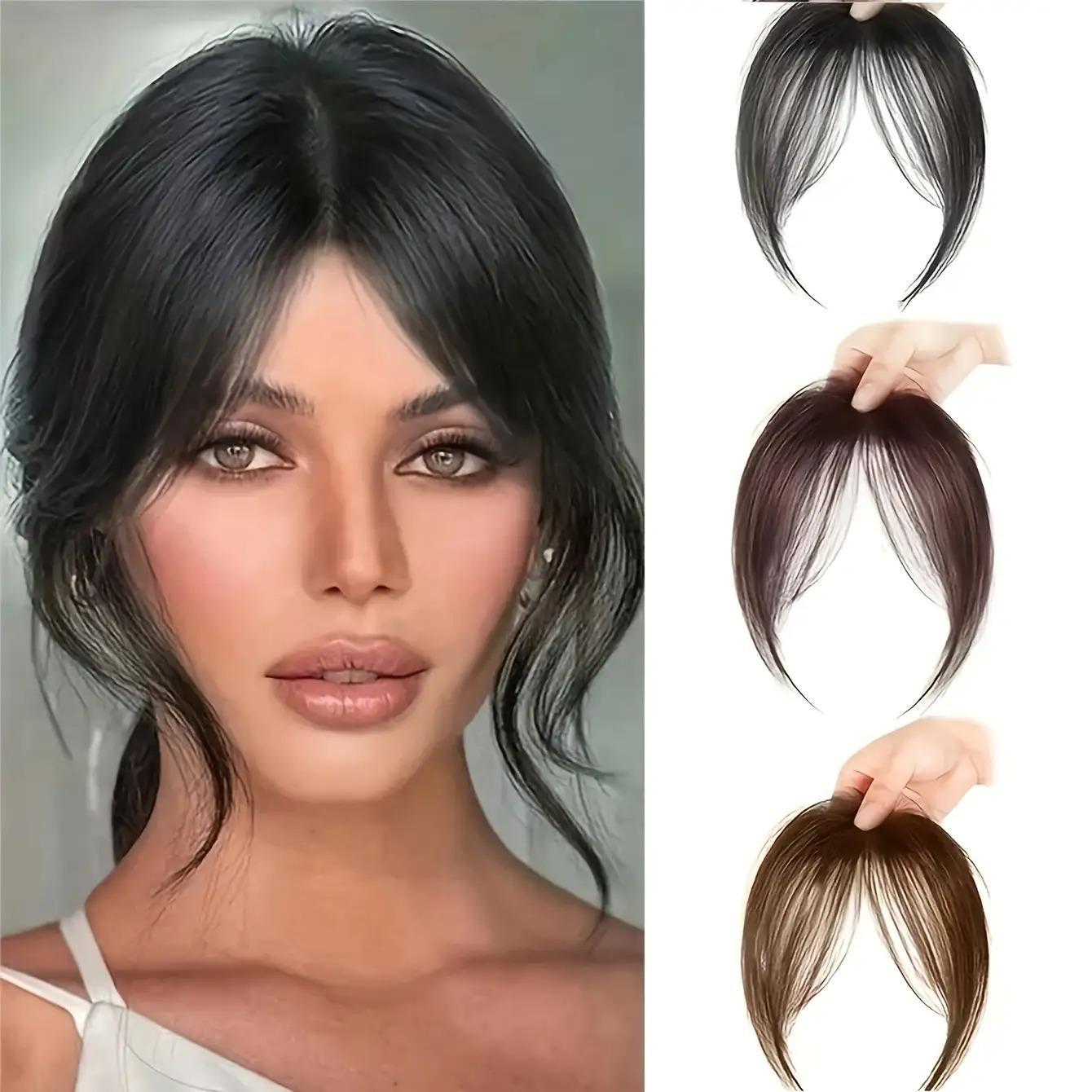 1 Piece Natural Clip-In Bangs for Women - 8inch Straight Hair, Heat-Resistant Fiber, Fluffy and Voluminous, Suitable for Daily Wear, Easy to Style, Perfect for Casual or Formal Occasions, Multi-Functional Hair Piece, Smooth Hair Piece, Secure Clip-In Fixa