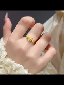 New Horse Ring with Wealth Symbol, High-End Zodiac Horse Birth Year Band, Casual Ethnic Pattern Copper Ring for All Seasons