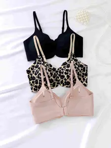 3-Pack Women's Bra Set, Jelly Gel Seamless Push-Up Bras, Wireless Backless Lingerie, Max Support, Elegant Style, All Seasons, Underwear