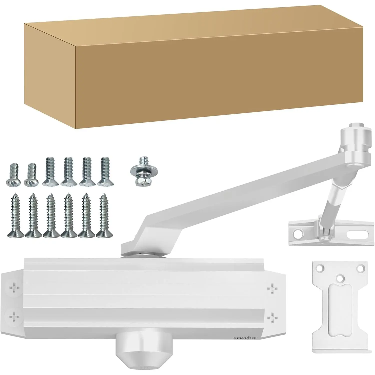 Automatic Door Closer Heavy Duty Spring Size 2 Hydraulic Aluminum Alloy UL 3-Hour Fire Rating Surface Mounted Residential Commerical Door Closures Adjtable Speed Door Weights 88-144 Lbs