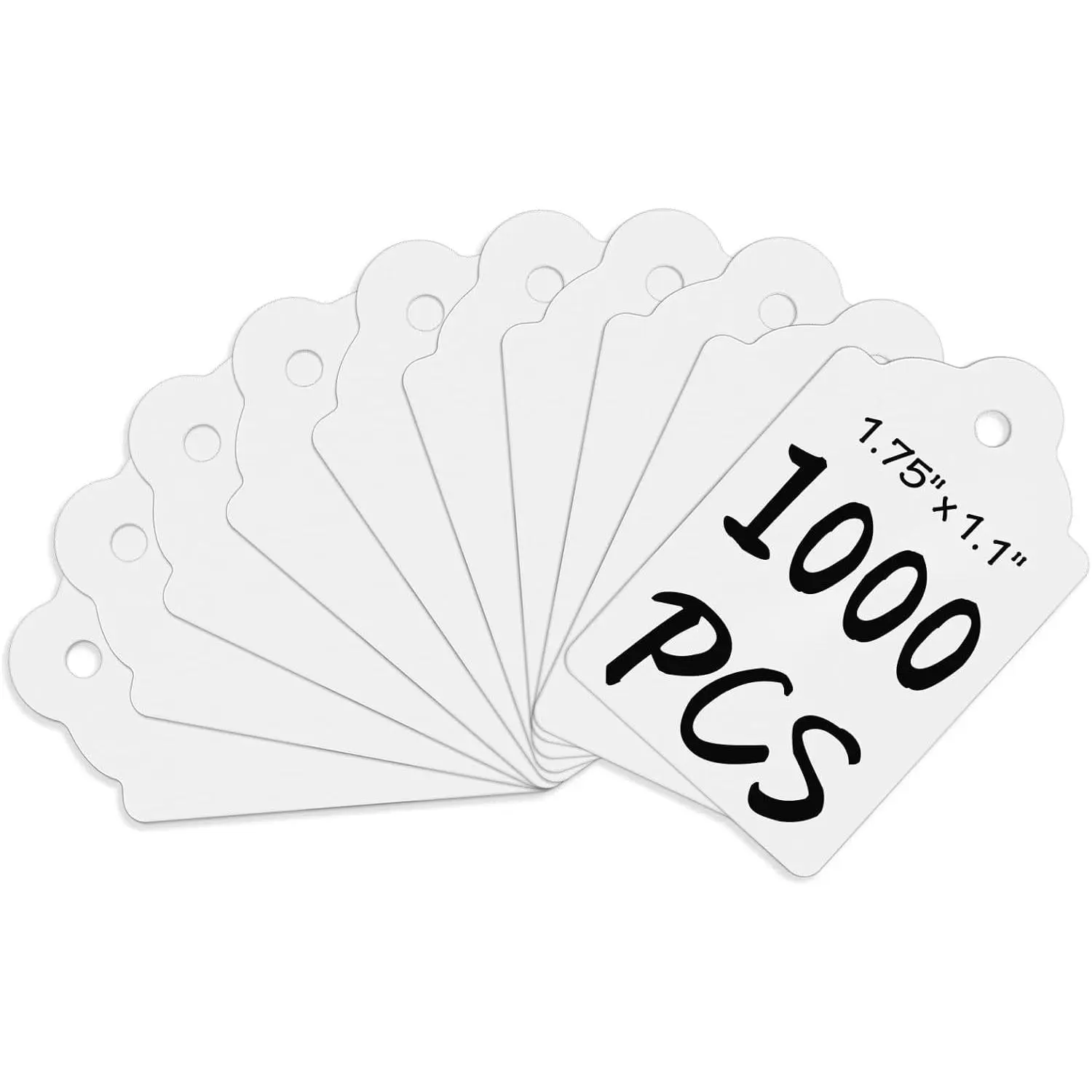 1000 Pcs Price Tags for Tag Gun, 1.75 x 1.1 Inches Unstrung Marking White Blank Paper Sale Tag for Clothes, Shoes, Jewelry