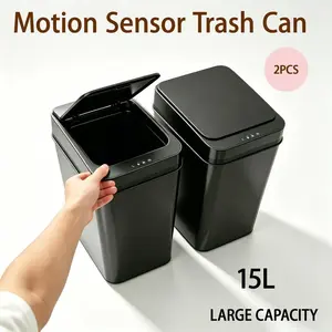 Motion Sensor Water Resistant Waste Bin for Bedroom, Bathroom, Office Nordic Simple Style, Multifunctional Space-Saving Household Goods Eco-Friendly Home Gadgets