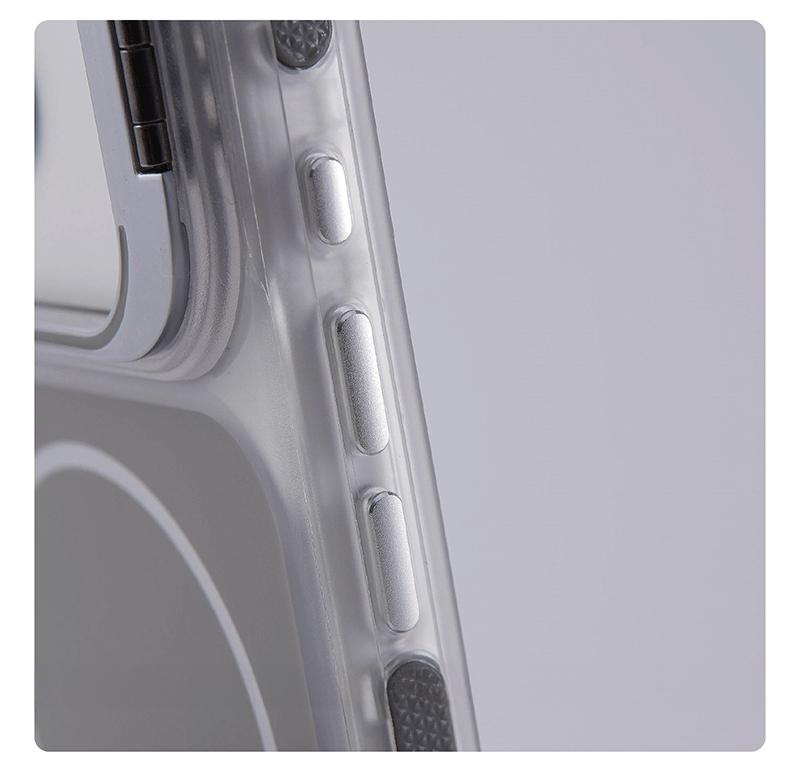 MagSafe Compatible iPhone  with Camera Stand & Shockproof Bumper |     Clear Protective Cover for iPhone 12 13 14 15 16 17 Pro Max Plus Air Anti-Scratch & Drop Protection mobile phone  soft female case dustproof phone case trendy aesthetic anti-fall fully