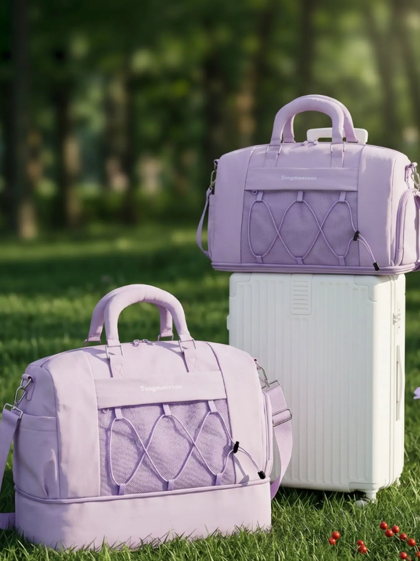 Unisex Duffel/weekender Bag, Expandable Fitness Travel Backpack, Travel Gym Bag, Dry/wet Separation, Four Colors Available, All-Season Use