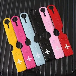 6 PCs PU Leather Anti Lost Luggage Tags With Strap Multicolor ID Label Suitcase Travel Accessory
