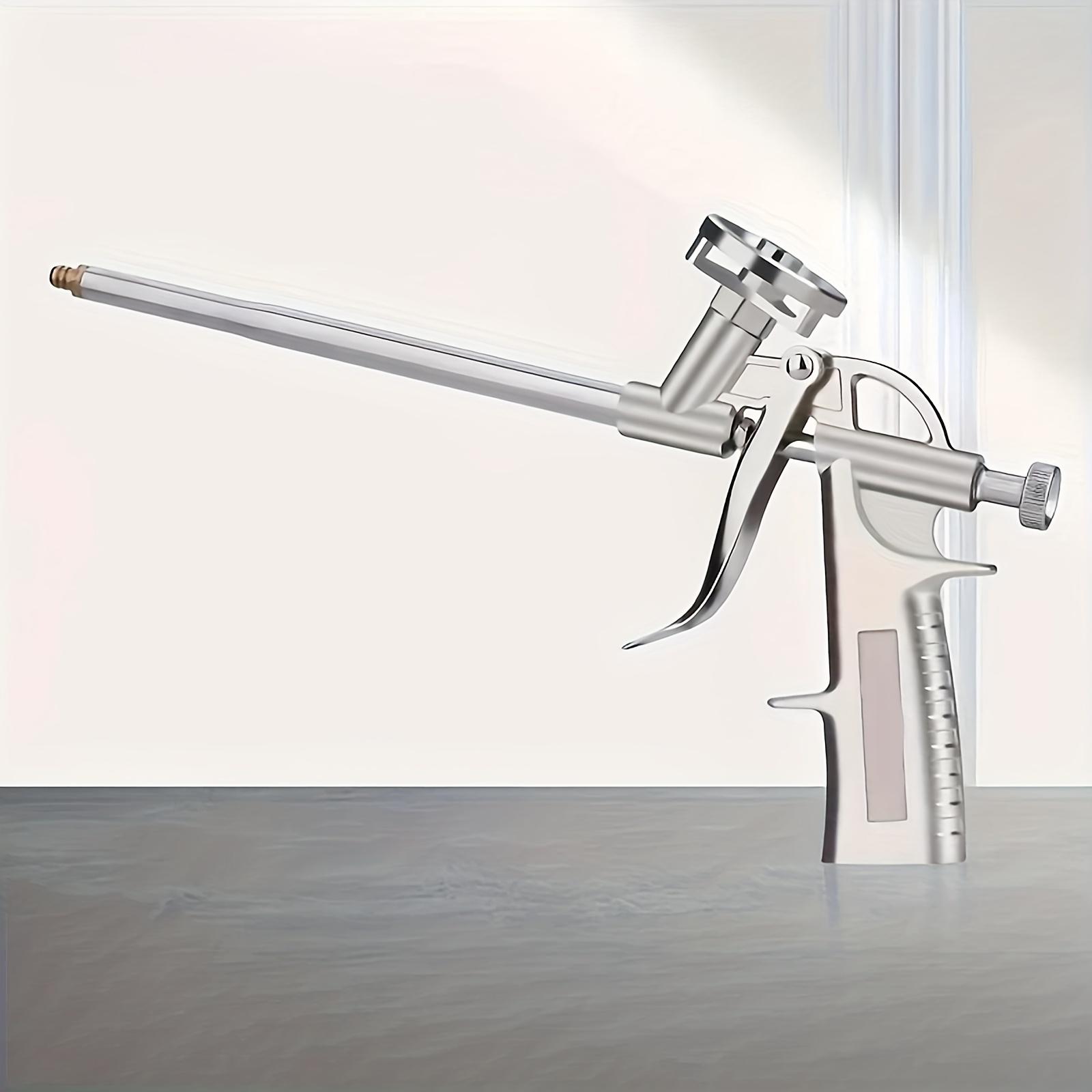 1pc Professional Foam Bottle Sealant Gun - All-Golden Metal, Easy-Clean Design with Glue Release Switch, Smooth Foam Dispensing for AC Units, Doors, Windows - No Need to Wash, No Cleaning Out Glue Stability