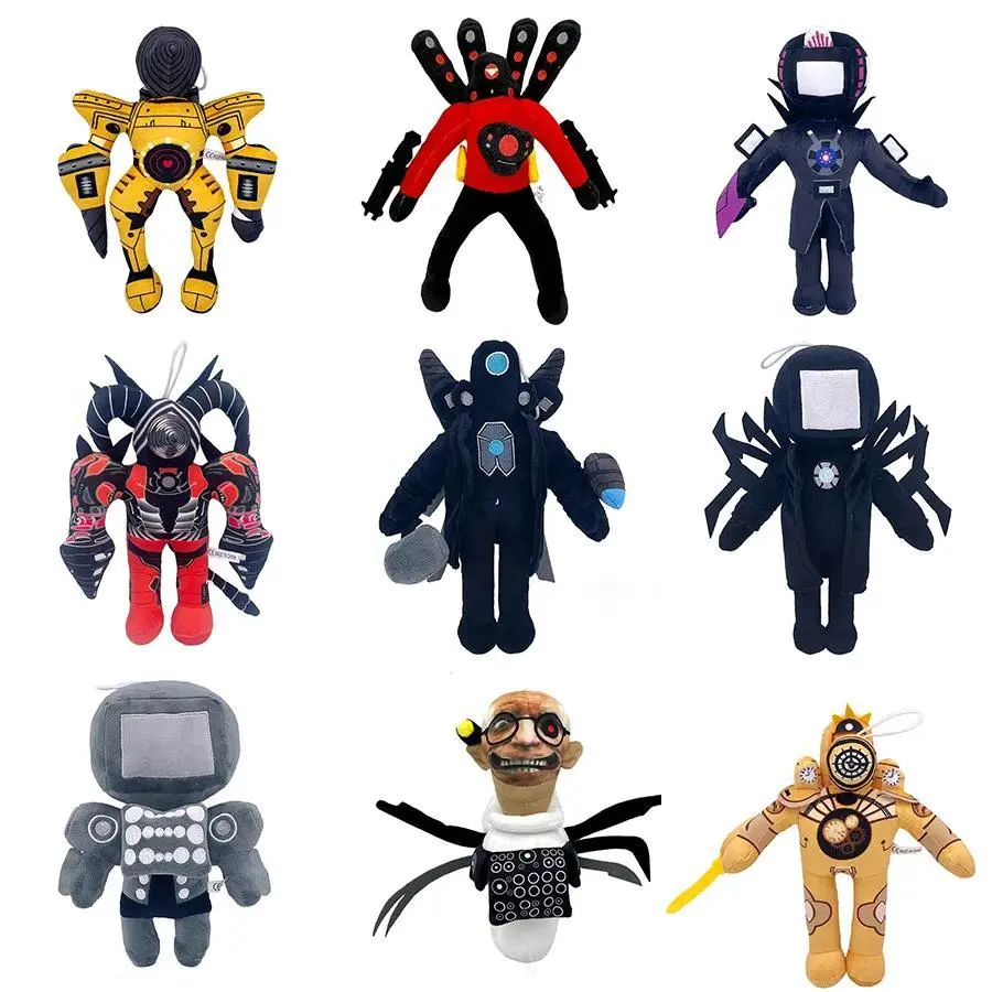Skibidi Toilet Bosses, Titan TV Man, Cameraman Unisex Soft Toys - Beautifully Stuffed Stress Relief Plush Dolls for Fans, Christmas Gift, Soft Toy