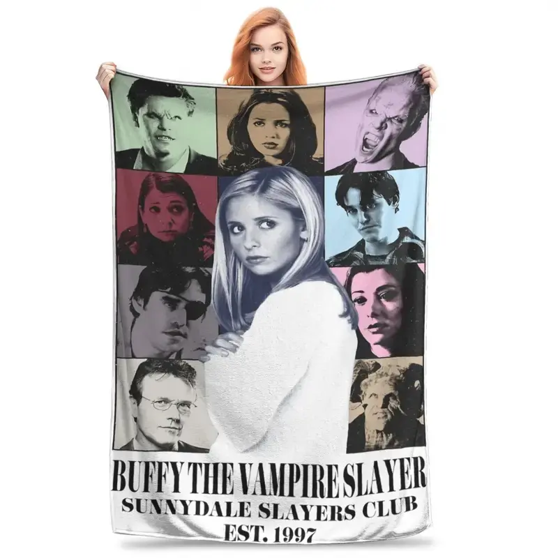 Buffy the Vampires Slayers Blanket Warm Cozy Fluffy Horror Movie Throw Blankets for Couch 50x60 Inch Multi-size Plush Thin Quilt
