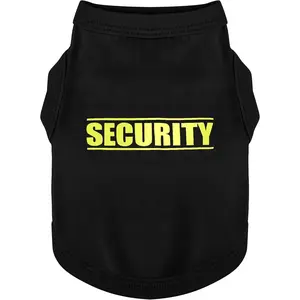 Discover Cozy Cotton Canine Wear: Soft, Lightweight, and Breathable Dog Shirt Vest with Eye-Catching Graphics(Security), Keeping Your Furry Friend Warm and Comfy! Black M