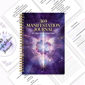369 Wish Diary, 45-day Manifestation Law Planning Manual, containing clear manifestation guidelines, gratitude-guided exercises, morning ritual & meditation after recording & bedtime manifestation practice, daily writing to awaken inner strength, dream ne