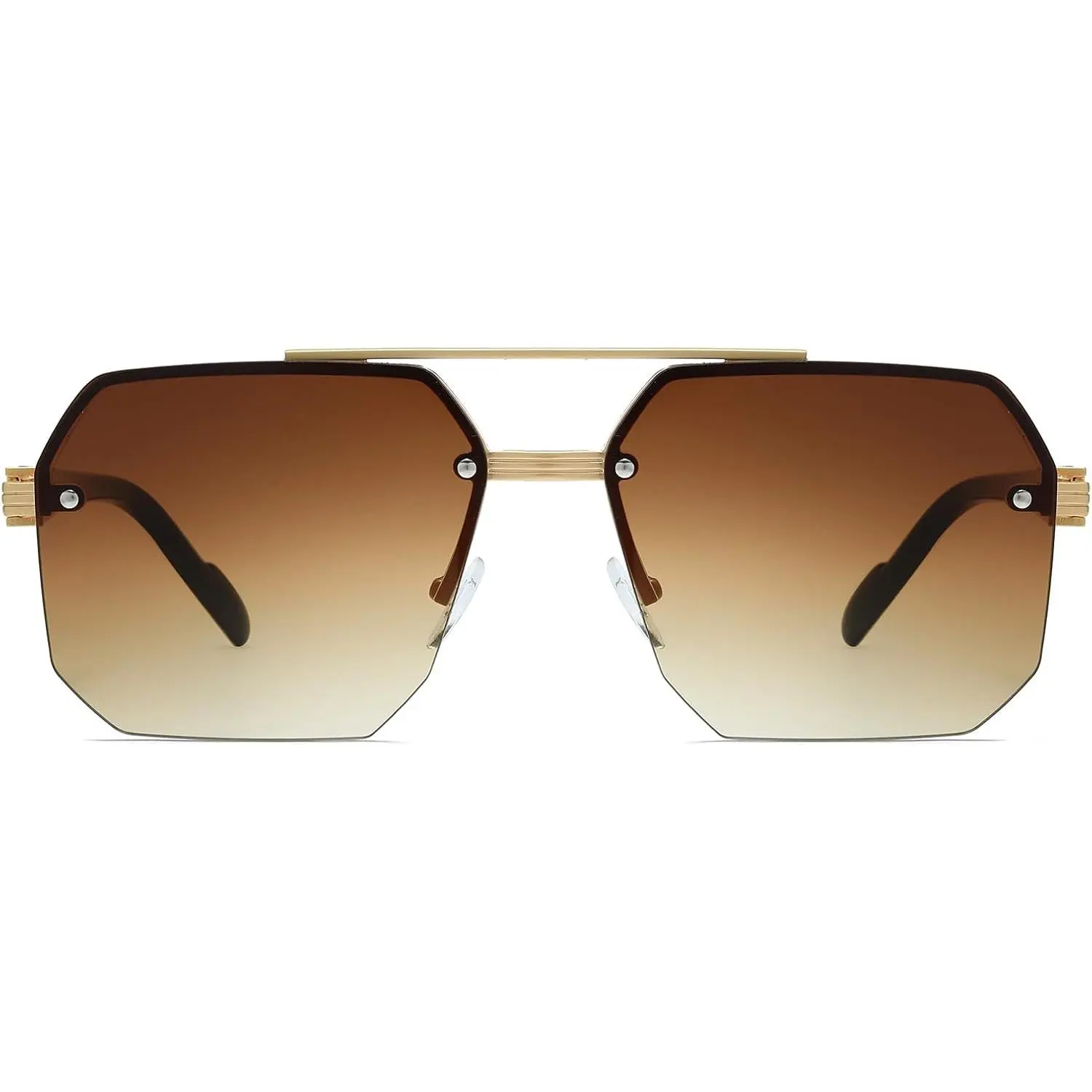 Retro 70s Rimless Square Sunglasses for Women Men Fashon Glasses