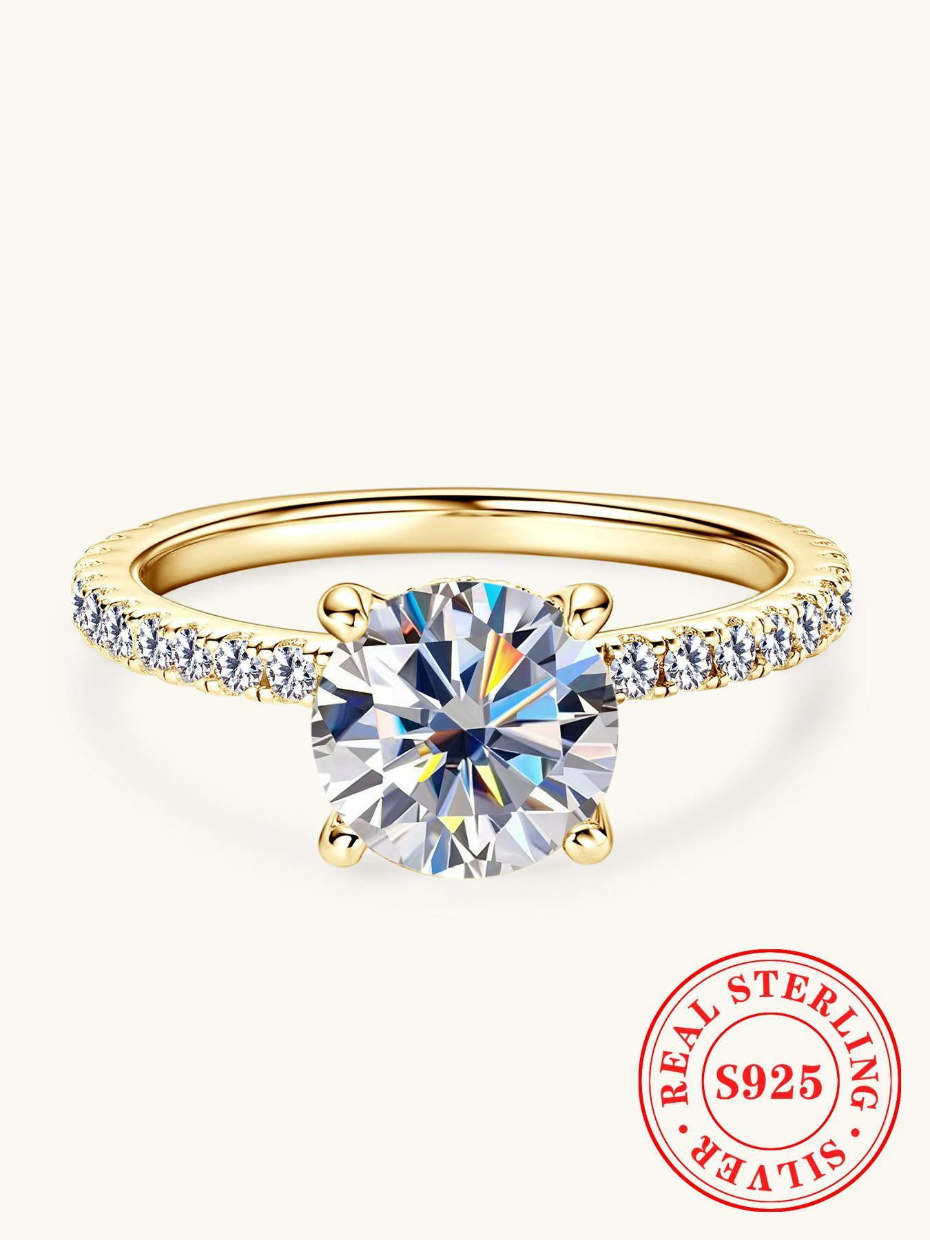 S925 Sterling Silver Ring, Luxury Wedding Engagement Ring for Women, Fashion Jewelry for Party, Daily Decor, Trendy All-match & Exquisite Jewelry for Birthday Gift