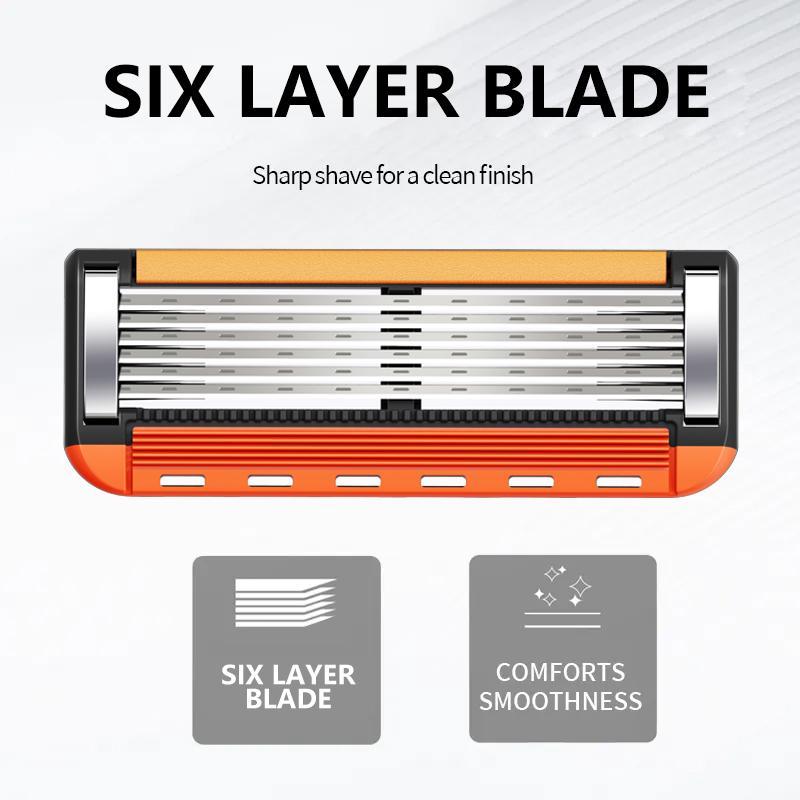 Men's Razor Blade Replacement, 48pcs Razor Blade & 1 Count Handle, Sharp Handheld Razor Blade, Men's Care Product for Daily Use, Replaceable Blades