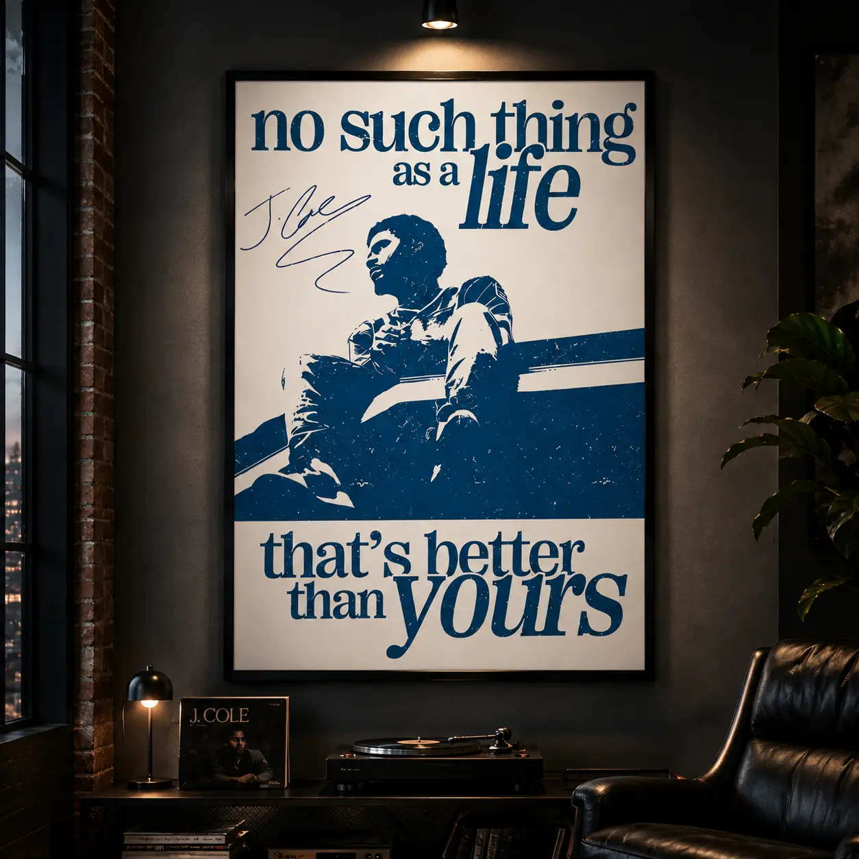Love Yourz Poster, No Such Thing as a Life That's Better Than Yourz Poster, Rap Music Fan Gift, Music Wall Art, Hip Hop Decor, Bedroom Decor, Music Room Decor, Aesthetic Room Decor, Gift Idea Music Quote Poster, Rap Fan Gift, Dorm Room Wall Art