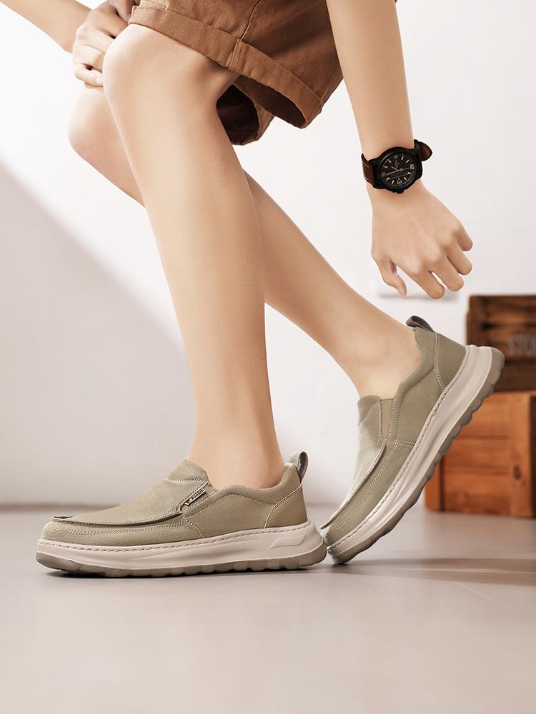 Men's Breathable Canvas Slip-Ons – Ultra Light, No Smell, Soft Sole Summer Shoes  5822