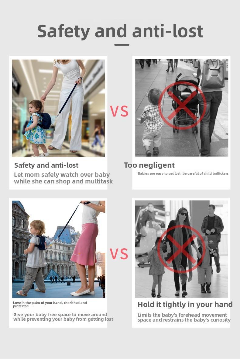 Super Cute Anti-Lost Backpack | Mini Rucksack with Traction Leash, Wrist Link & Security Lock with Key, Portable Lightweight Travel Backpack