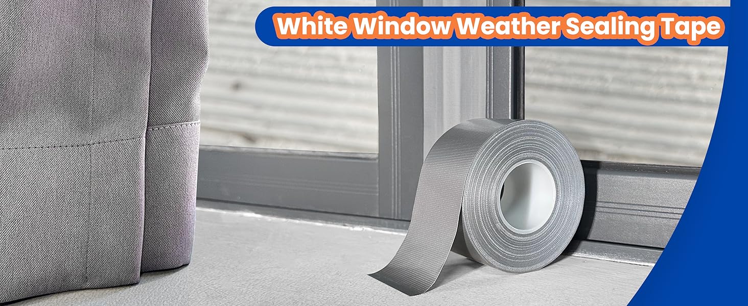 Silver Window Weather Sealing Tape,Window Draft Isolation Sealing Film Tape,Window AC Seal Air Conditioner Sealing Tape No Residue Waterproof Self Adhesive for Keep Out Cold Air Dust Rain 2IN X 65FT