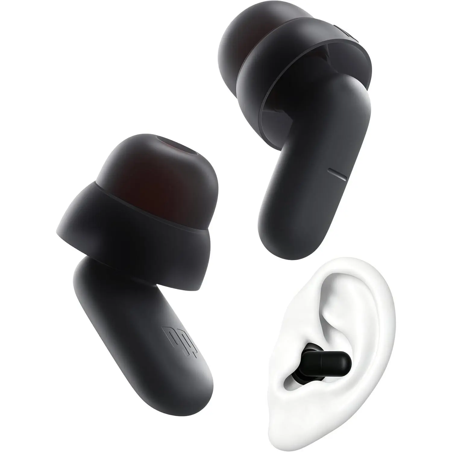 Comfortable Noise Cancelling Ear Plugs for Sleeping - 23dB Reusable Earplugs for Side Sleepers, All-Night Wear Without Ear Pain, Travel, Black