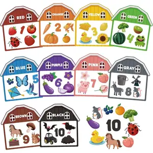 10Pcs Magnetic Color Sorting Toys 60 Toddler Magnets for Refrigerator, Cute Farm Animal Fridge Magnets for Early Education Toddler Color Sorting Learning Activities Easter Basket Stuffers
