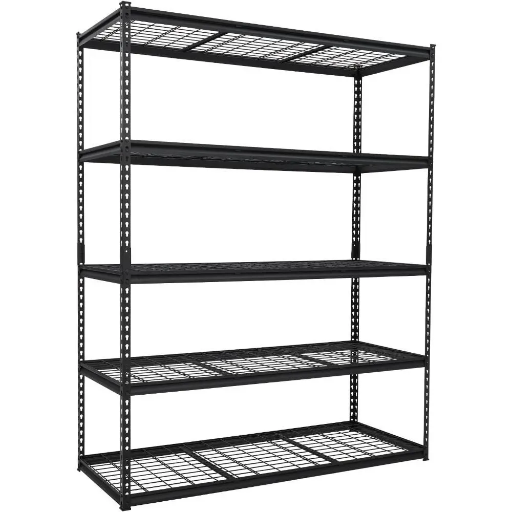 Garage Shelving, 5-Tier Heavy Duty Garage Shelving, 60 in L x 24 in W x 78 in H Storage Shelves Adjustable Height, Metal Shelves for Kitchen Pantry Basement Laundry, Easy Assemble