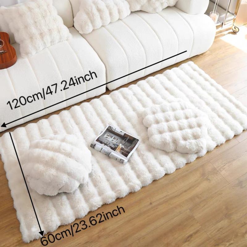 Solid Color Bubble Fluffy Rug, Soft Plush Rug, Non-slip Floor Mat, Decorative Area Rug for Home Living Room Bedroom Bedside