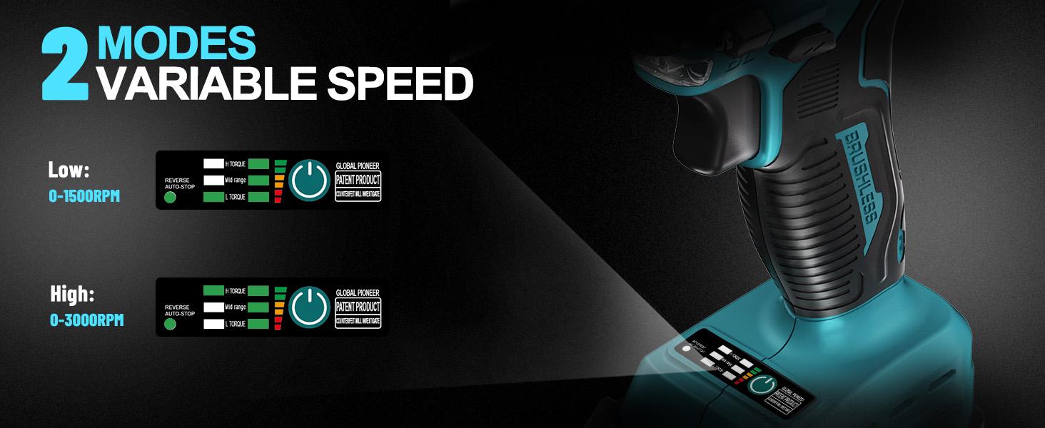 450N.m/332Ft-lbs Brushless Impact Wrench,1/2" Cordless Impact with 4.0Ah Battery & 6 Sockets, Electric Impact Driver for Car/DIY Furniture/Lawn Mower/blue (450N)