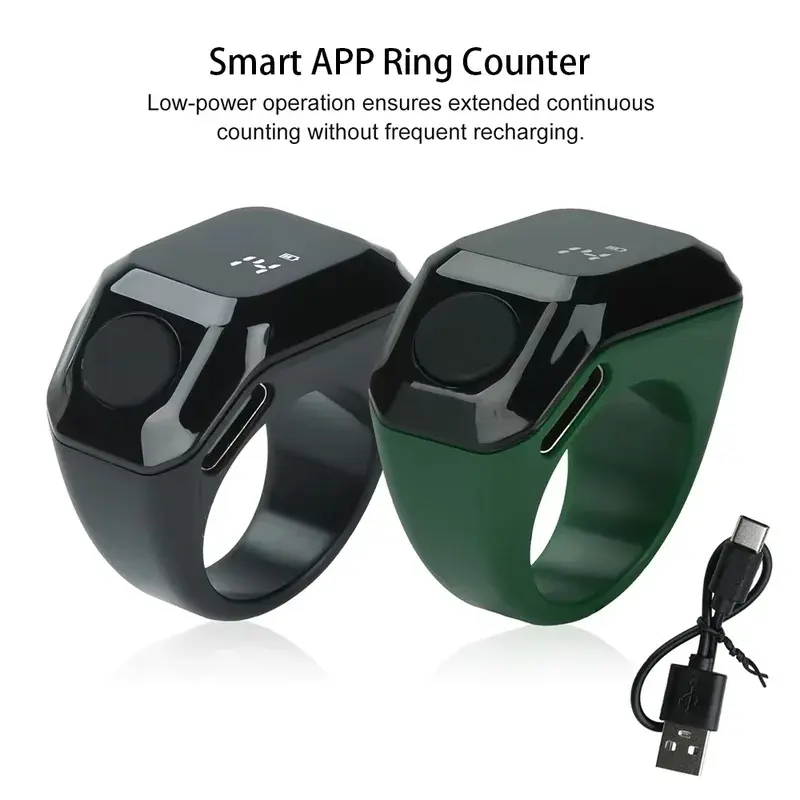 Electronic Smart Tally Counter Ring for Prayer & Counting - Compact Digital Device with LED Screen for Devotion