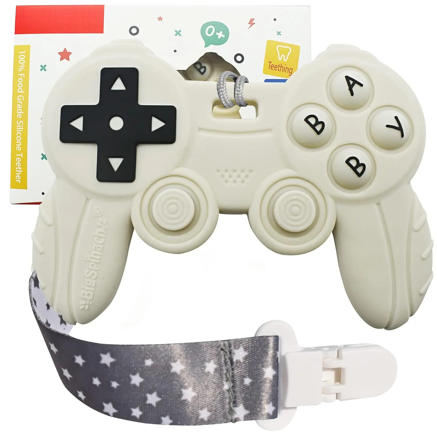 Cool Remote Game Control Teething Toy  Babies 0-6 6-12 Months,Game Controller Teether  Gamer Parents,Baby's First Valentines Day Gifts,Silicone Remote Chew Toys(White