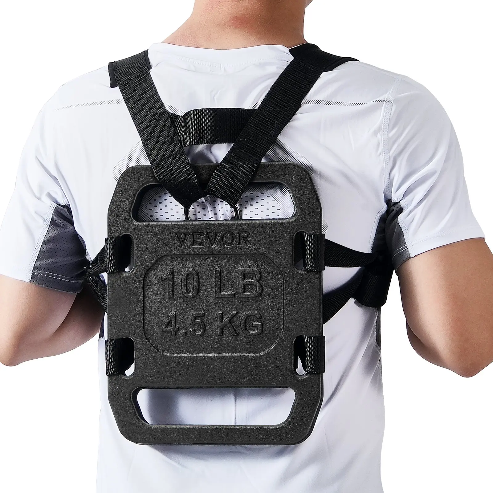 【DealsForYouDays】VEVOR Cast Iron Ruck Weights, 10LB Pair Ruck Plate, Weighted Weights for Rucking, Adjustable Ruck Plate with Straps, for Rucking, Swings, Squat, Strength Training, Weightlifting, Fitness Workout