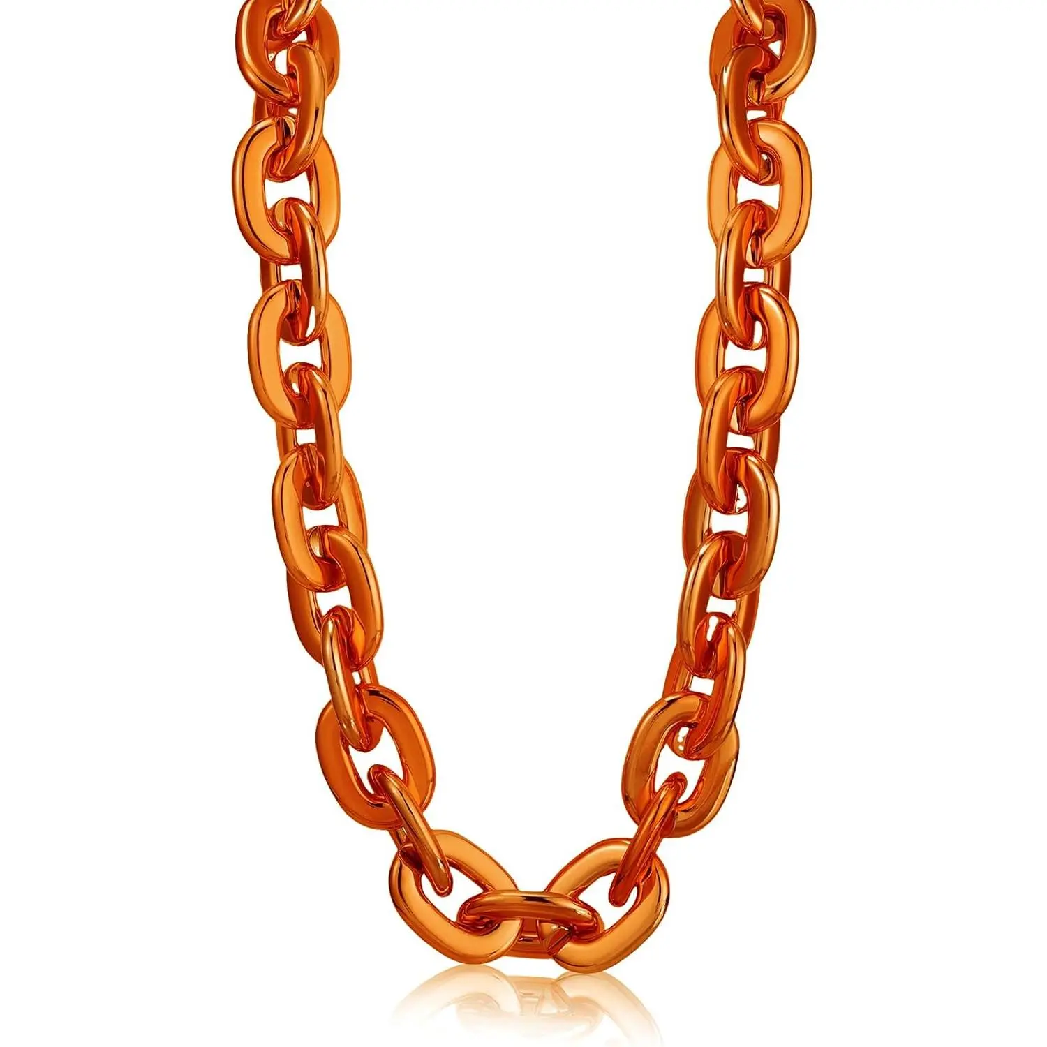 Plastic Chain Necklace Chunky Big Fake Necklace Hip Hop Rapper Giant Turnover Chain Costume for Halloween
