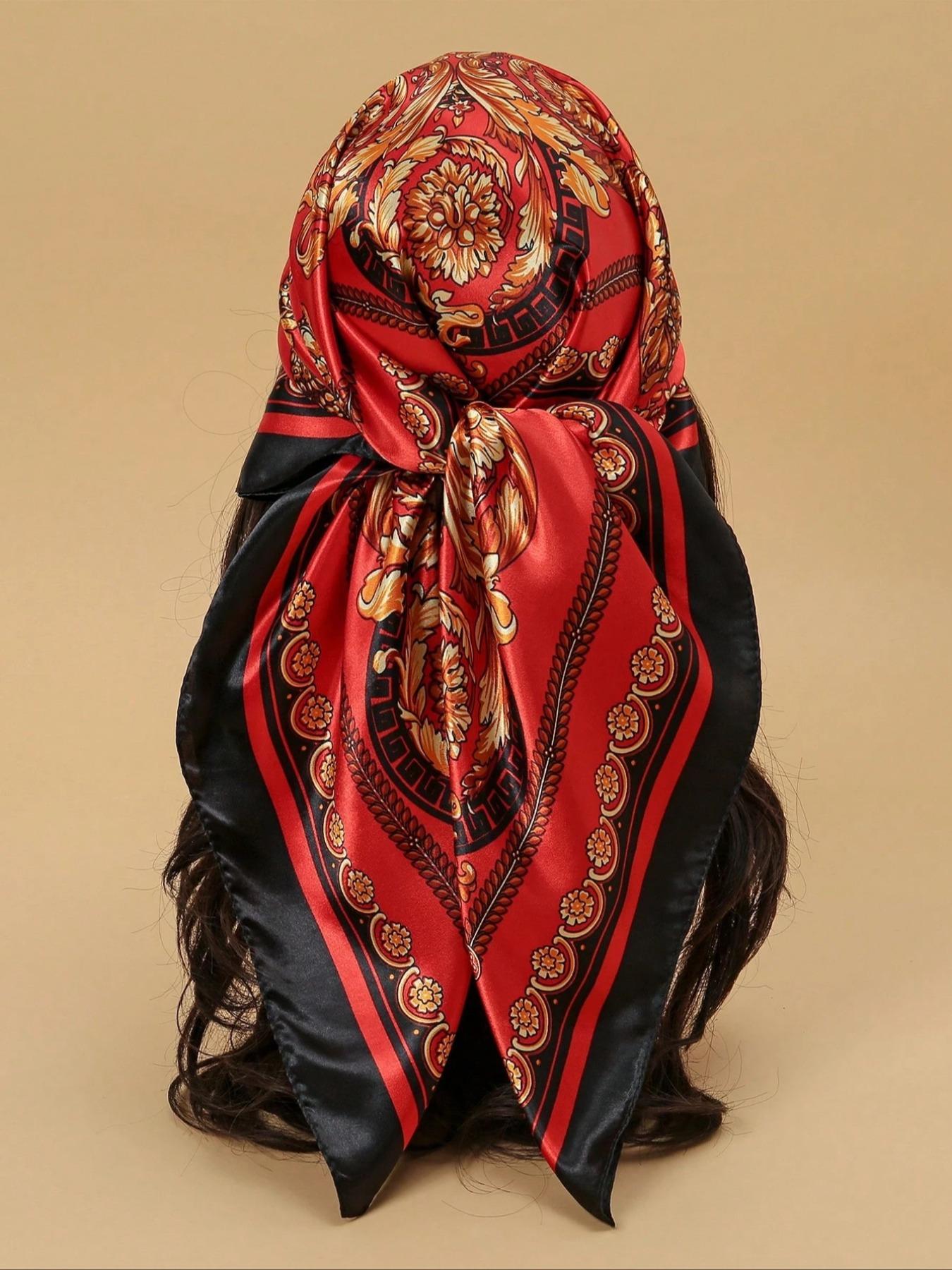 Women's Elegant Leopard Print Square Scarf, Soft Comfortable Multifunctional Scarf, Fashionable Hair Accessories for Women & Girls