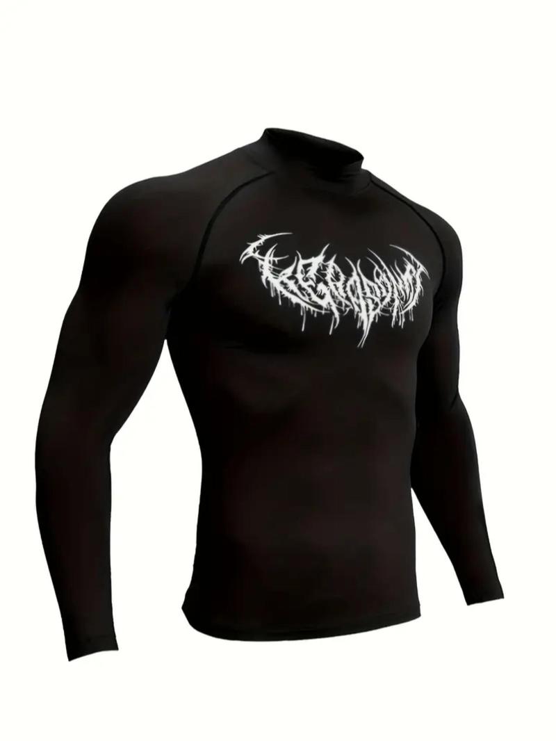 Men's Regular Fit Sports Tee, Quick Drying Breathable Long Sleeve T-shirt, Casual Sporty Top for Gym Running Hiking, Athletic Sports Clothing