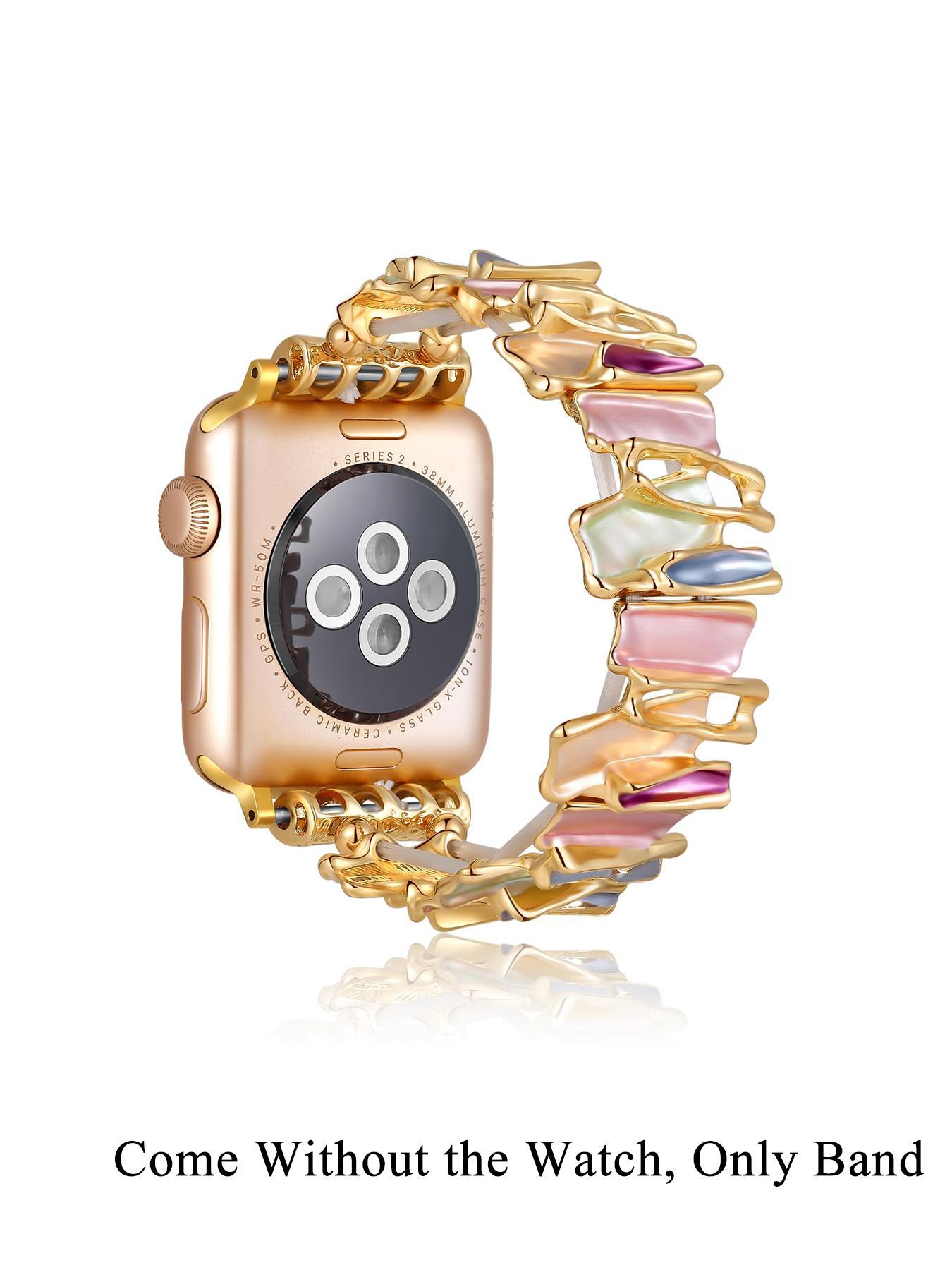 Boho Style Multicolor Beaded Watch Band, Rhinestone Decor Elastic Watch Straps for Women, Fashionable Watch Accessories for Iwatch Series 9 8 7 6 5 4 3 2 1 Se, Smart Watch Accessories