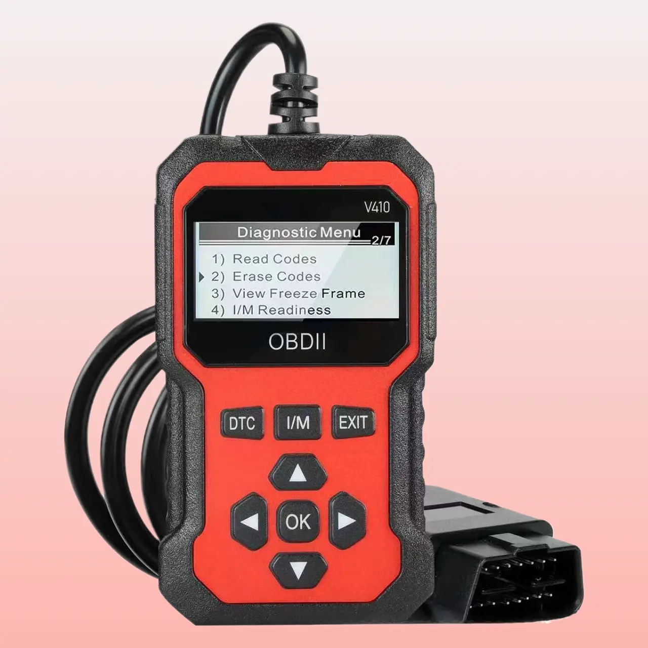 V410 Portable Multilingual OBD2 Diagnostic Tool for Gasoline Cars - Fault Scanning, Engine Code Reading, Real-Time Data Device