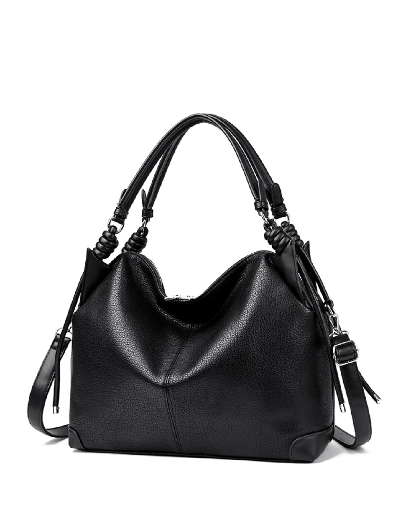 High-Quality Leather Tote Bag, Commuter Bag, Detachable Shoulder Strap, Large Capacity, Multi-Layered, Business Casual Crossbody Backpack