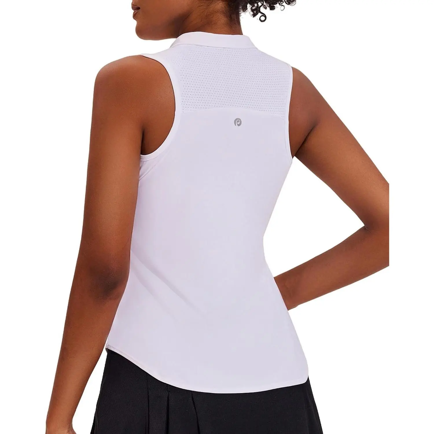 Women Golf Shirts Sleeveless UPF 50+ Tennis Polo Shirts 1/4 Zip with Collar Racerback Tank Tops Pickleball Shirts