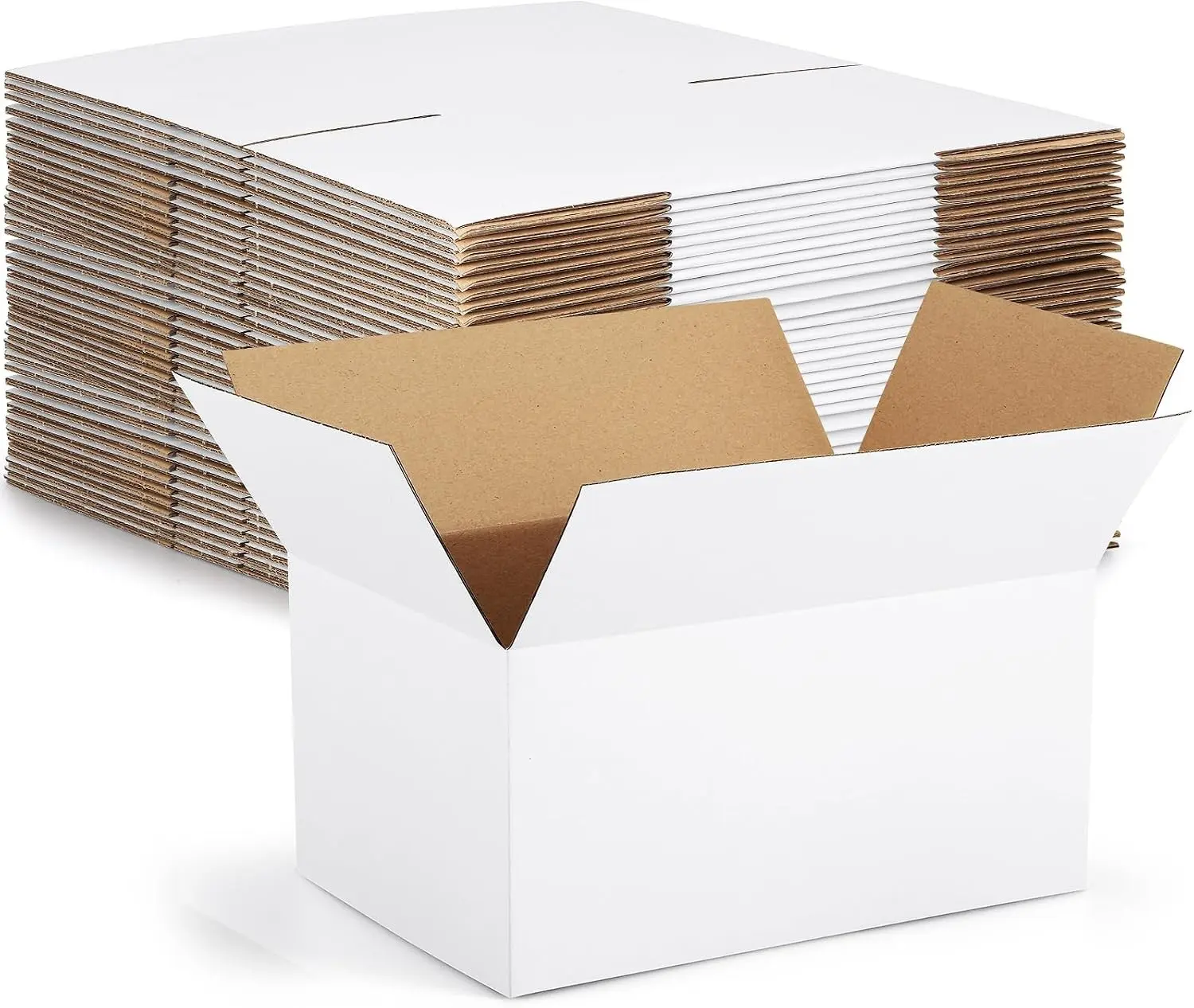 10x7x5 Small Shipping Boxes 30 Pack White Corrugated Box Mailers, Cardboard Boxes for Packaging Small Business, Mailing